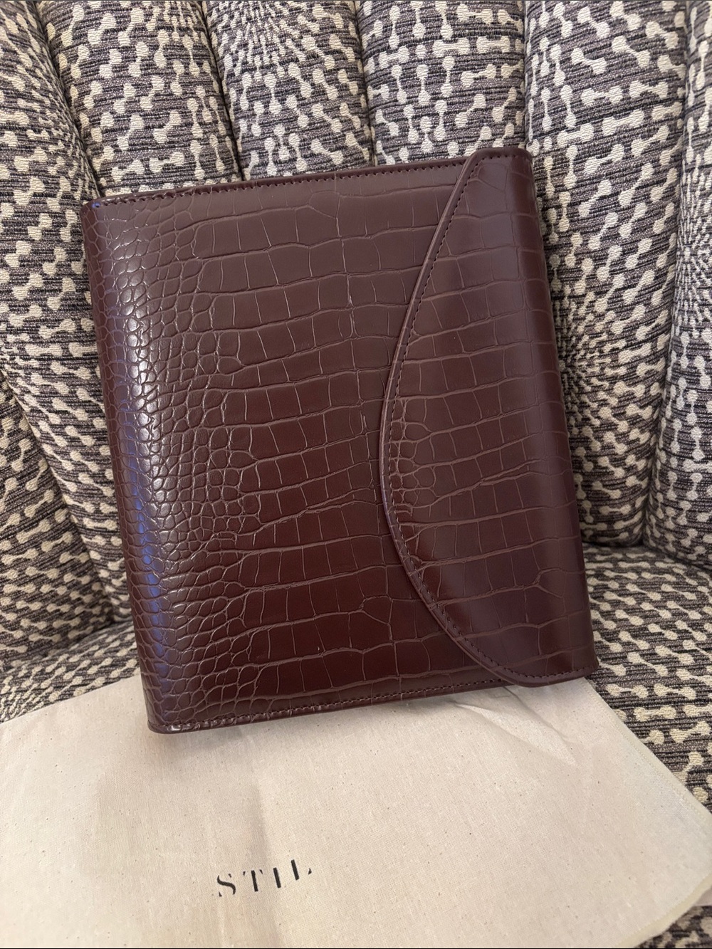 STIL A5 Rings Planner Binder in Dark Chocolate Croc Cover New with dustbag